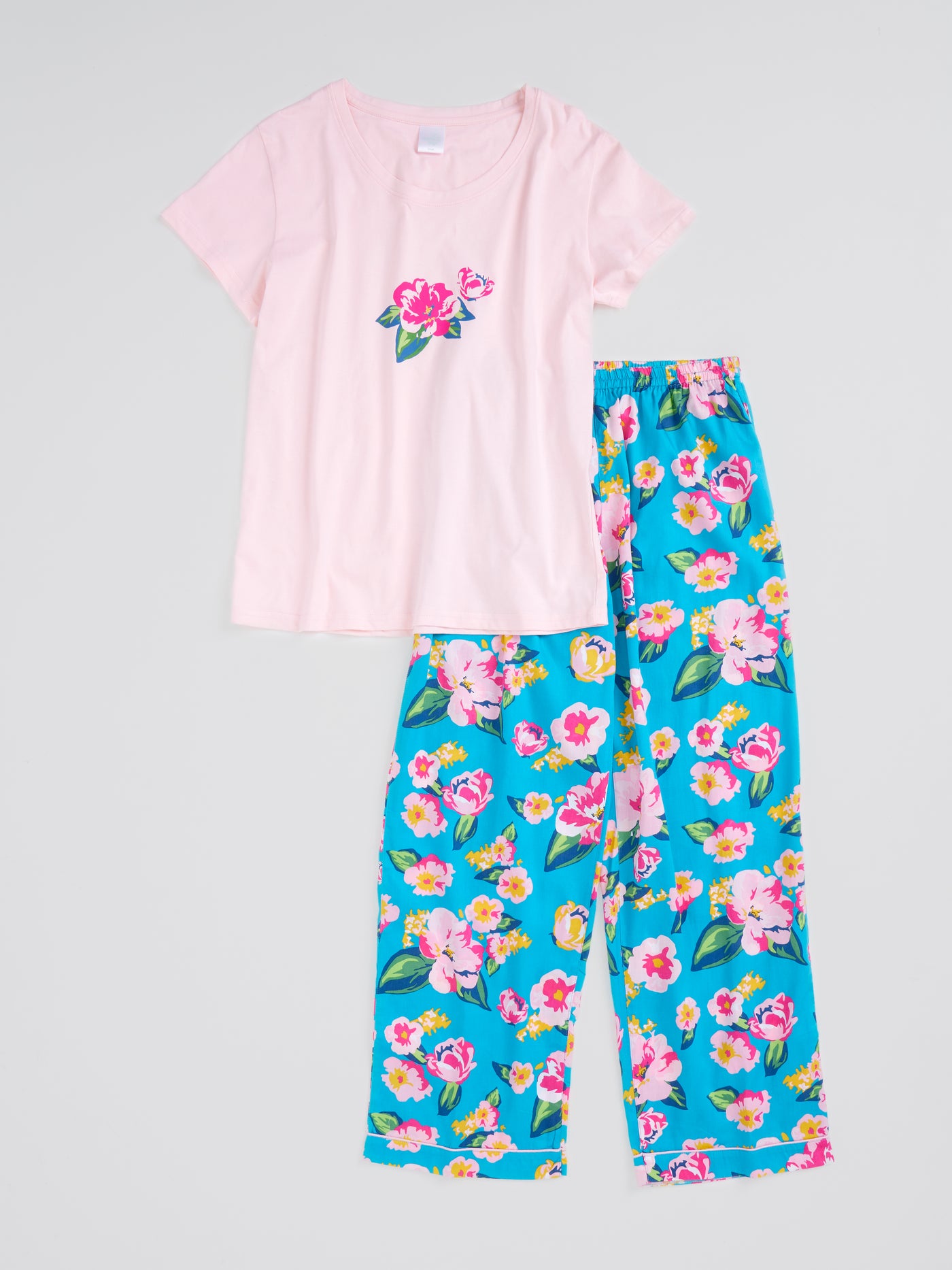 Retro Flowers T-shirt PJ Set