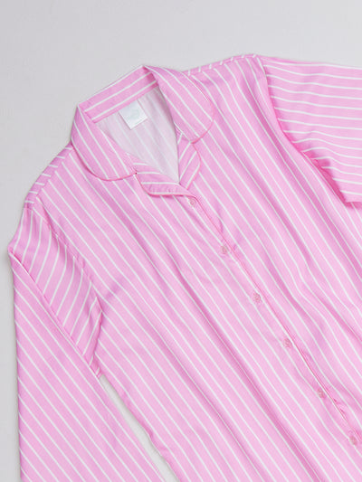 Pink Stripes Women's Nightsuit