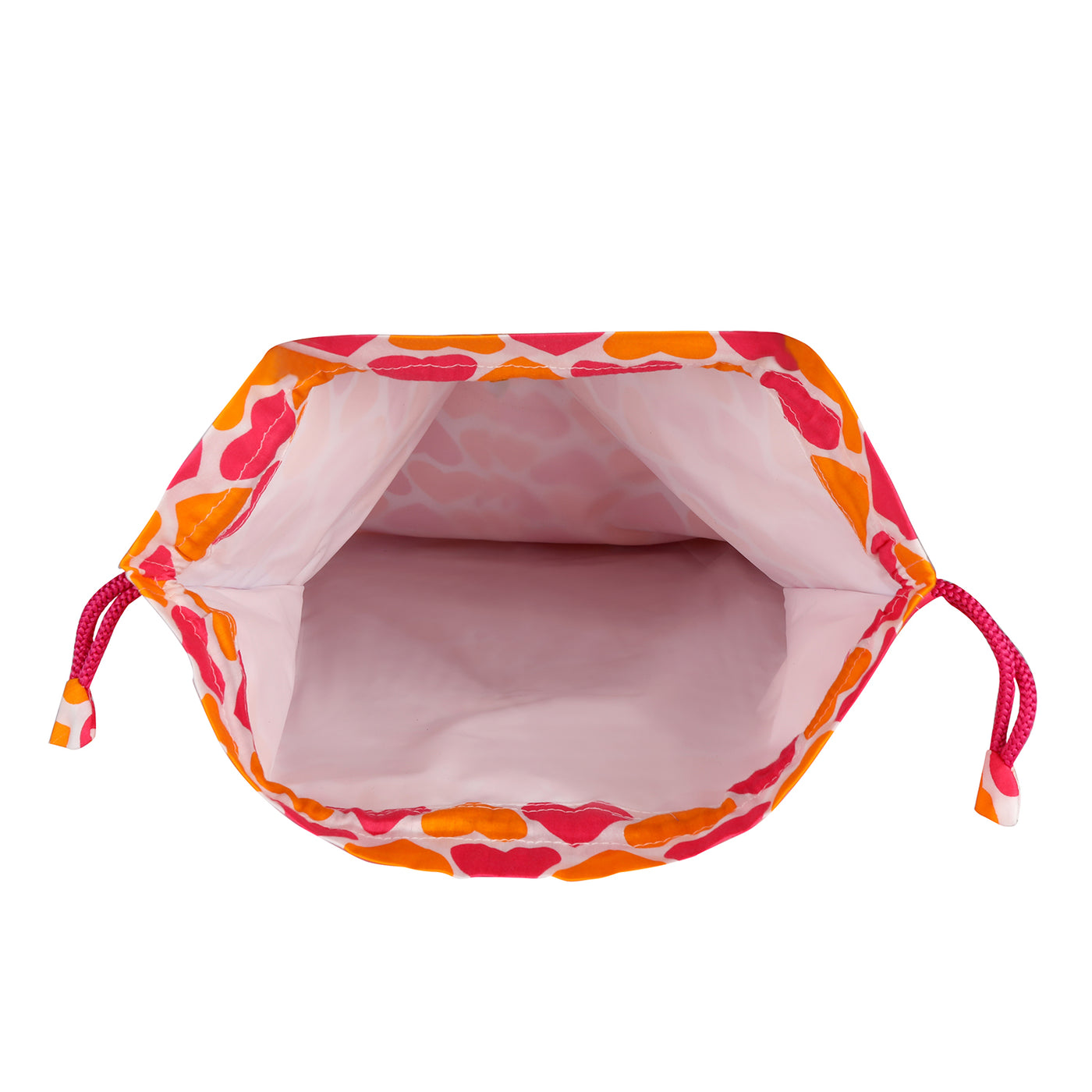 Pink and Orange Hearts Drawstring Bag